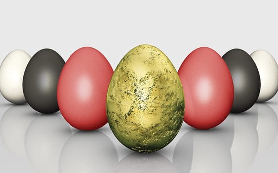 Eggs in black - red - gold