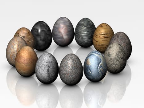 Easter eggs in a circle