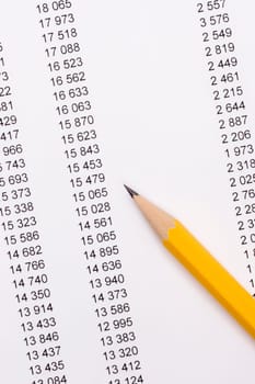 pencil on documents