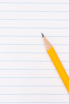 pencil on notebook