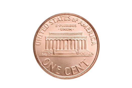 one cent backside isolated