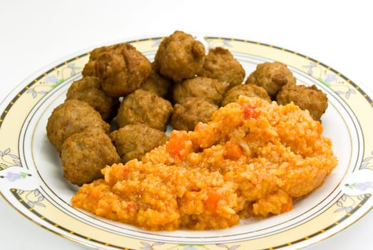 Meatballs with risotto