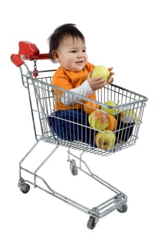 Baby in shopping cart
