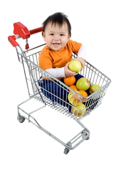 Baby in shopping cart