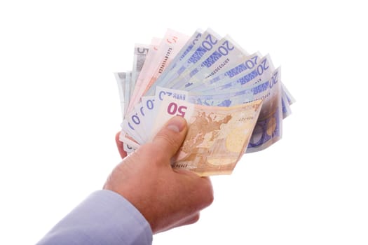 Hand with banknotes
