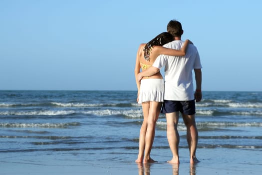 young couple on the beach