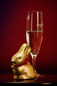 Bunny with champagne