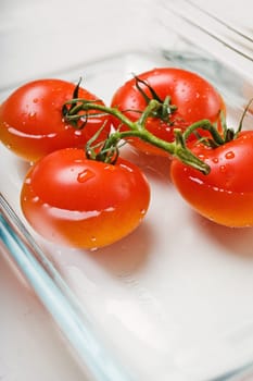 Tablet with image of tomatoes