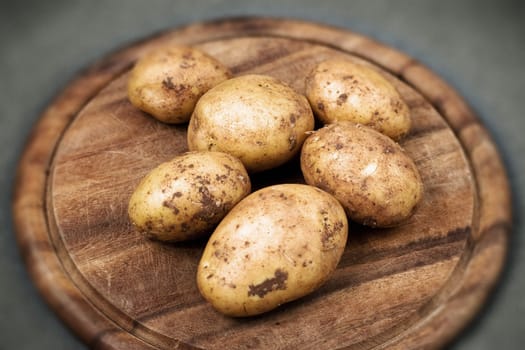 Potatoes on a board