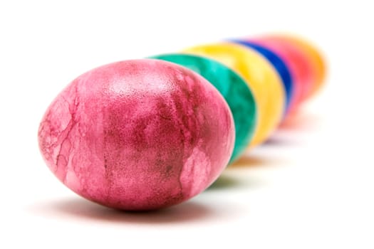 Easter eggs in a row