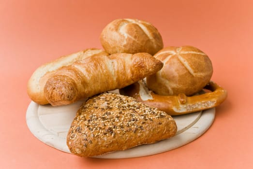 Bread rolls,croissants and pretzels