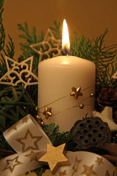 Christmas decoration in gold