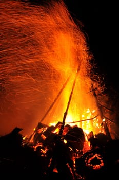 The Easter fire is burning.