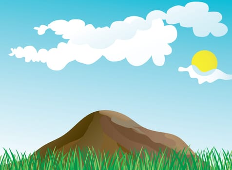 Grass in spring illustration