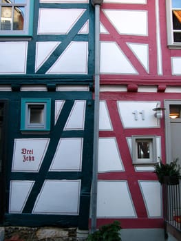 Two adjoining half-timbered houses