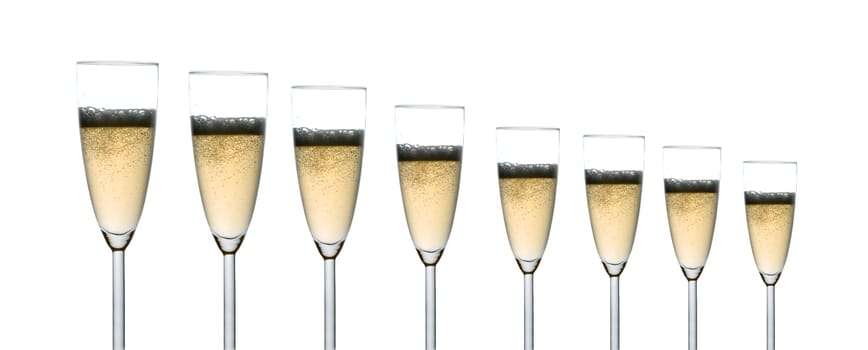 Row of champagne glasses