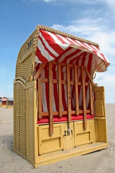 Red beach chair