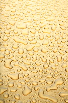 water droplets gold background