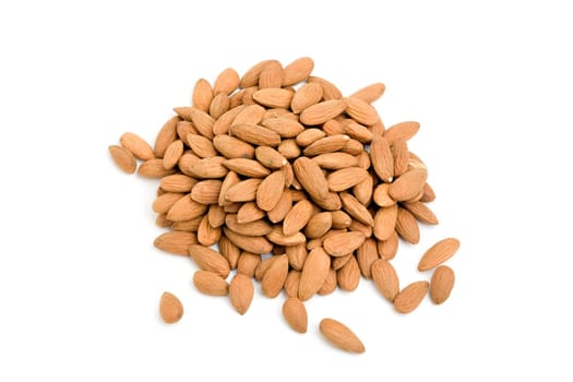 almonds closeup isolated on white