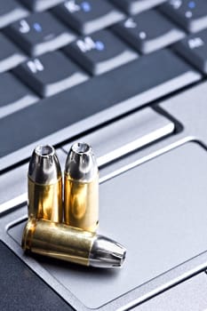 bullets on laptop