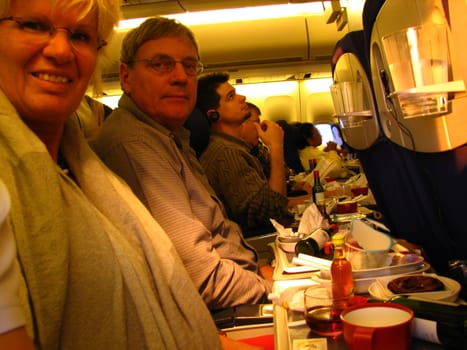Dining on the plane