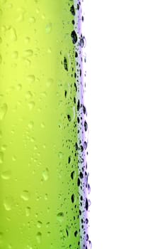 beer bottle side macro isolated