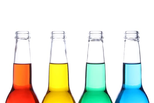 bottles colored isolated