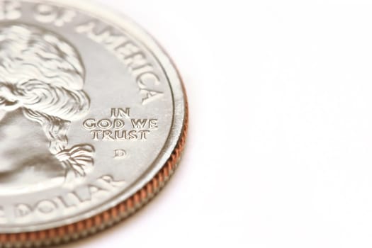 american quarter dollar in God we trust