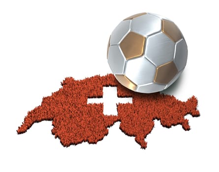 Swiss lawn model with soccer ball