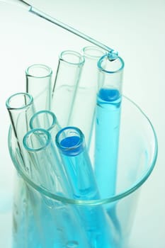 Pipette and blue liquid