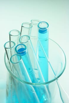 Test tubes with pipette