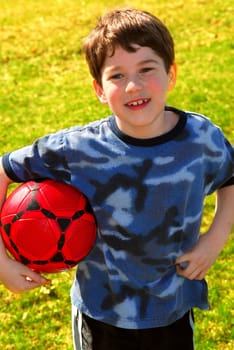 Boy with soccer ball