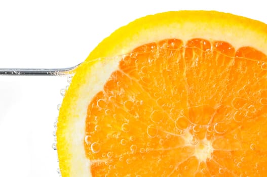 Orange slice in water