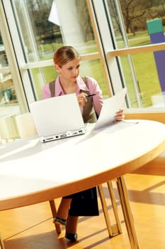Businesswoman on computer