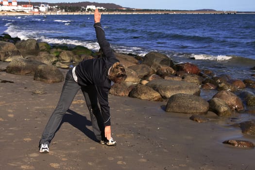Gymnastics on the beach