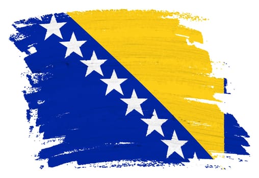 A Bosnia and Herzegovina flag background paint splash brushstroke 3d illustration with clipping path