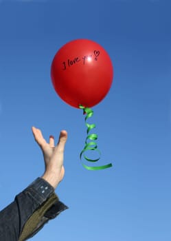 I Love You with Heart on Balloon