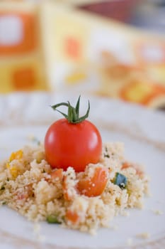 Tomato on couscous