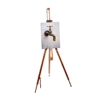 Easel with faucet
