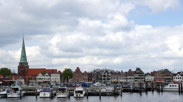The harbour and the old town of Travemünd