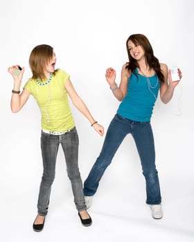 Teen girls having fun