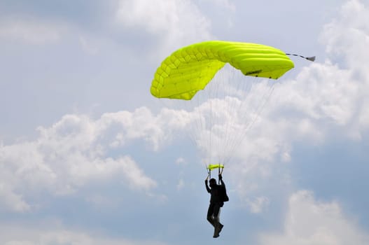 In the air...