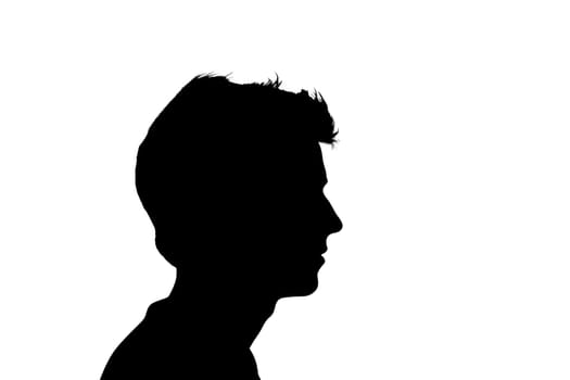 Black silhouette of an unknown person on a white background