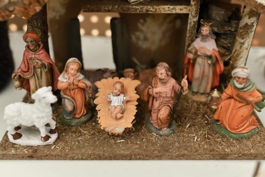 Figurines for the nativity scene of the birth of christ