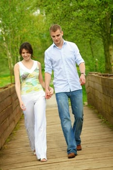 Happy couple in the park