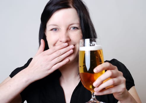 Woman with beer