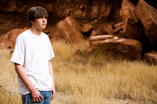 teen boy in nature