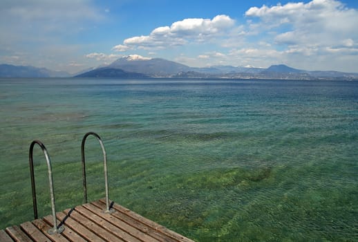 Bathing jetty Lake Garda