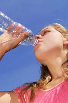 Girl drinking water