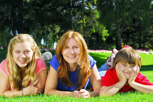 Mother and children